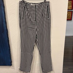 Ovi Black and White Houndstooth Women's Trousers